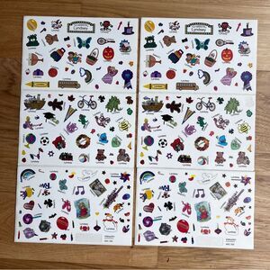 Lyndsey Stickers Two Sets Of Three Sheets, Each Sheet 7" x 4-1/2"